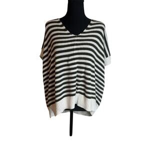 LOFT Medium Striped Boxy Knit Sweater Top